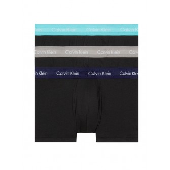 Calvin Klein ανδρικά βαμβακερά 3pack boxers με χρώμα στο λάστιχο,κανονική γραμμή,95%cotton 5%elastane U2664G MXW